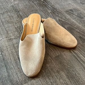 Lucky Brand Coryna Leather Flats Beige Tan